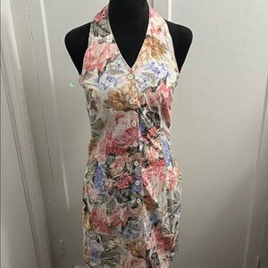 vintage Starina floral halter-neck dress